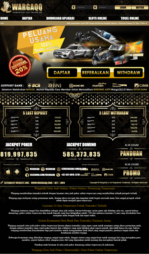 situs agen poker online resmi di Indonesia WargaQQ situs poker domino qq online 24 jam terpercaya